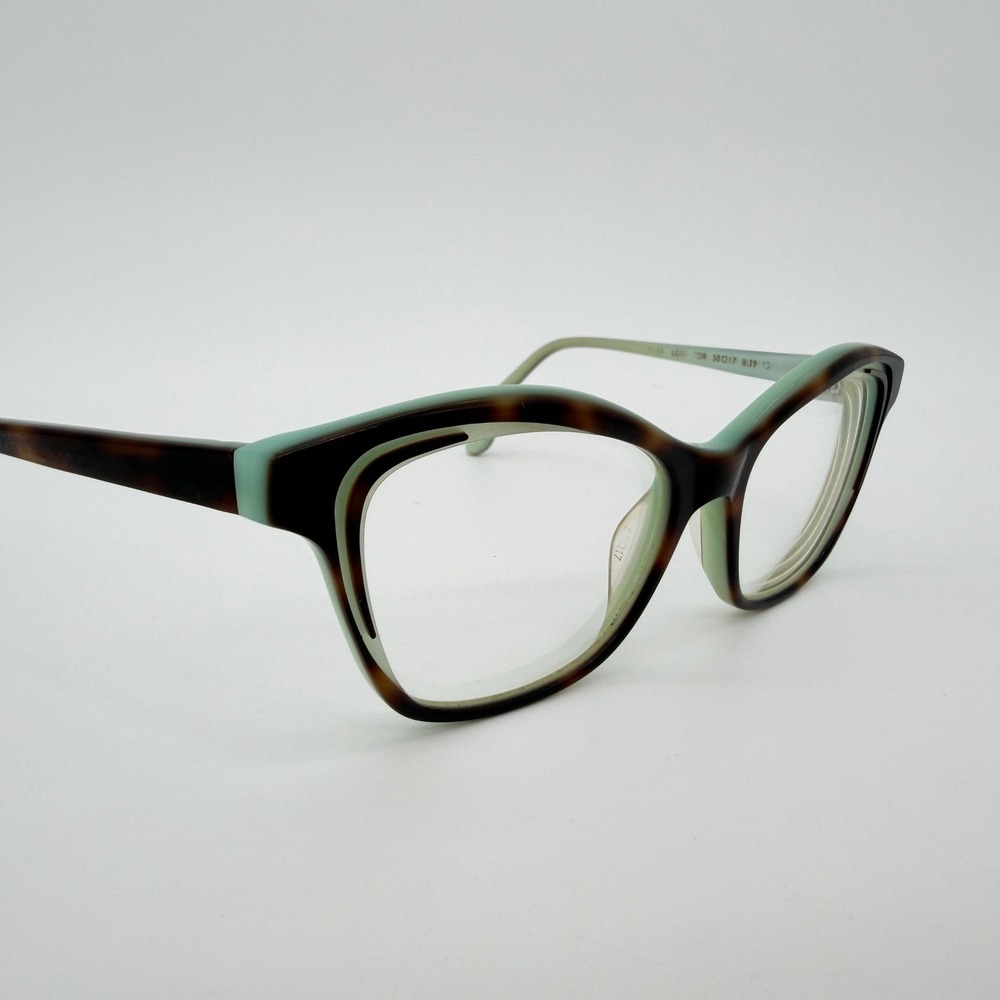 Lulu Guinness LG914 TOR Tortoise Mint Green Cat Eye Eyeglasses Frames 50-17-135